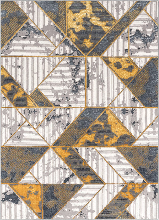 Nikita Vintage Geometric Yellow Glam Rug CAI-81