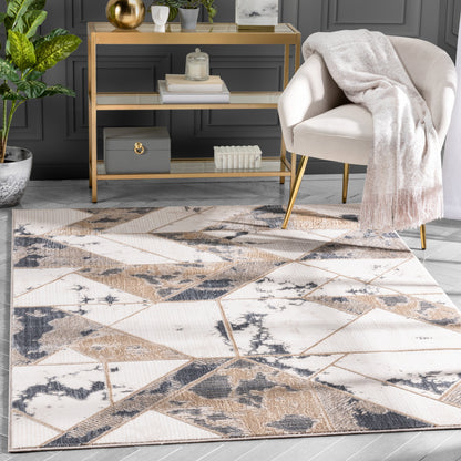 Nikita Vintage Geometric Ivory Glam Rug CAI-82