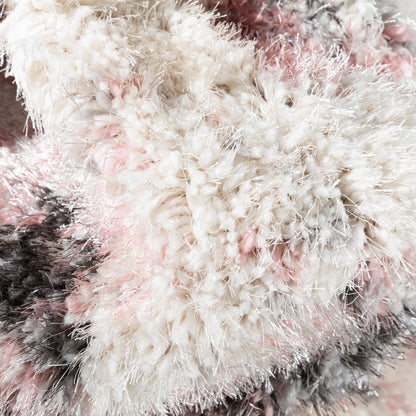 Sariah Modern Abstract Ivory Blush Shag Rug CAN-19