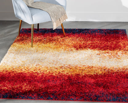 Kynlee Modern Abstract Yellow/Gold Shag Rug CAN-21