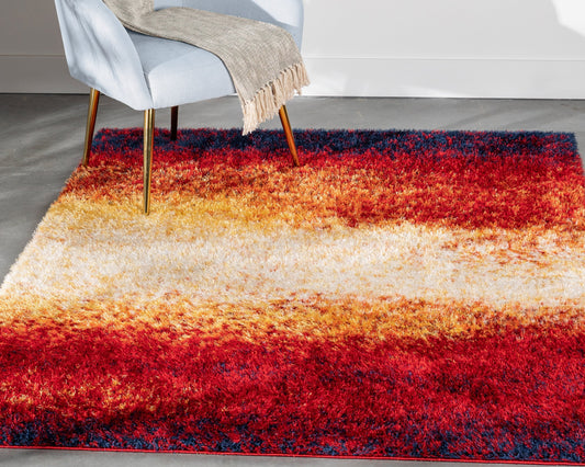Kynlee Modern Abstract Yellow/Gold Shag Rug CAN-21