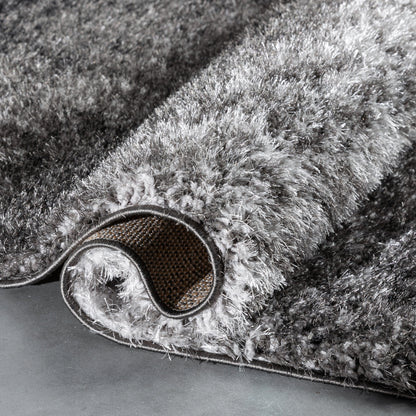 Kynlee Modern Abstract Black Shag Rug CAN-23