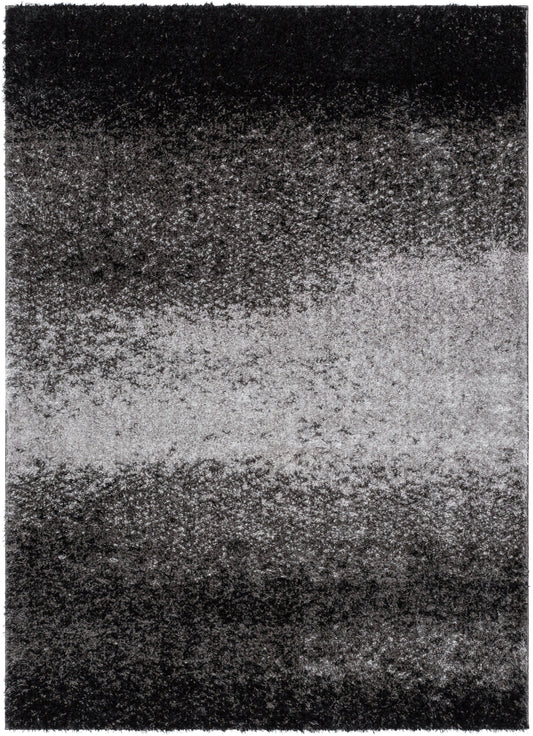 Kynlee Modern Abstract Black Shag Rug CAN-23