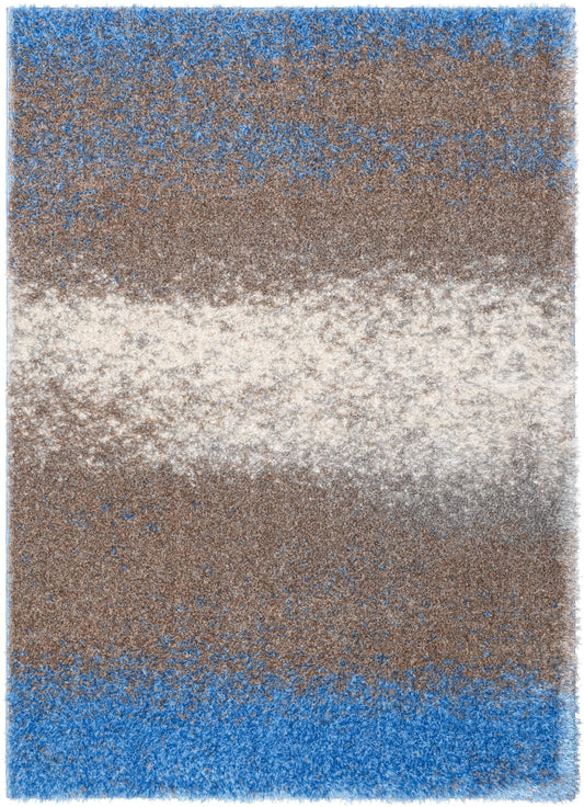 Kynlee Modern Abstract Blue Shag Rug CAN-24