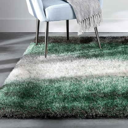 Kynlee Modern Abstract Green Shag Rug CAN-25