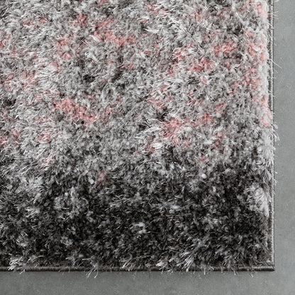 Kynlee Modern Abstract Blush Shag Rug CAN-29