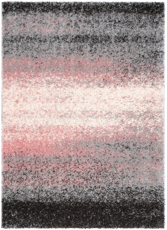 Kynlee Modern Abstract Blush Shag Rug CAN-29