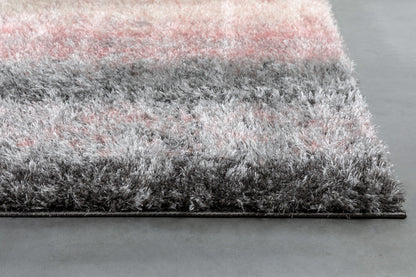 Kynlee Modern Abstract Blush Shag Rug CAN-29