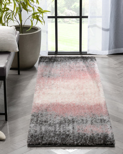 Kynlee Modern Abstract Blush Shag Rug CAN-29