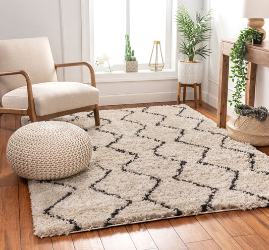 Jovis Shag Zig Zag Beige Rug CAS-32