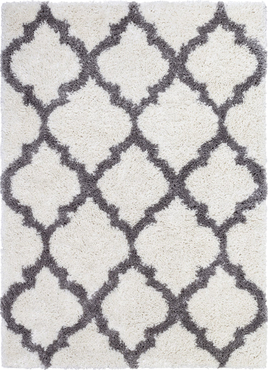 Capri Shag Trellis Lattice Ivory Rug CAS-62