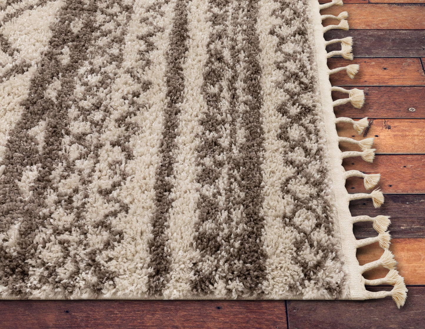 Lyle Natural Modern Tribal Moroccan Trellis Shag Rug CB-02