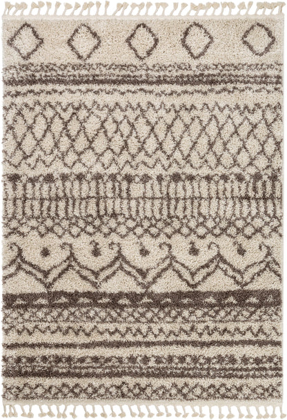 Lyle Natural Modern Tribal Moroccan Trellis Shag Rug CB-02