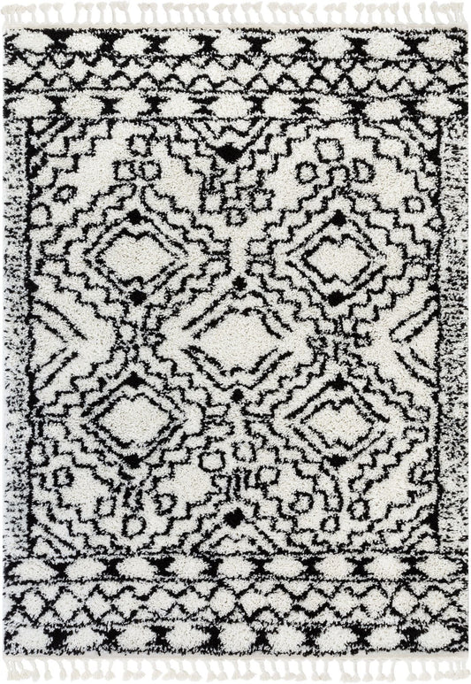 Mirela Moroccan Diamond Shag White Rug CB-112