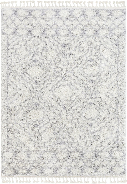 Mirela Moroccan Diamond Shag Grey Rug CB-117