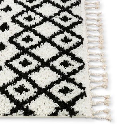 Besa Moroccan Tribal Shag White Rug CB-122