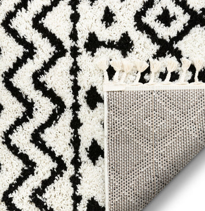 Besa Moroccan Tribal Shag White Rug CB-122