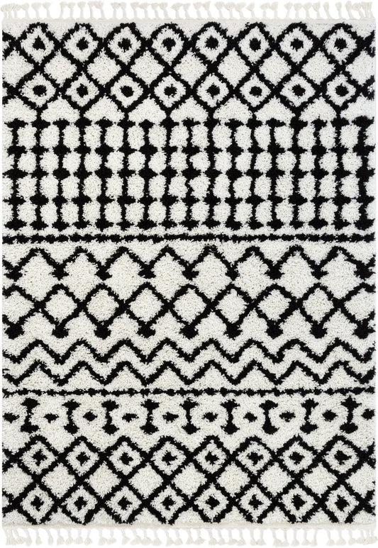 Besa Moroccan Tribal Shag White Rug CB-122