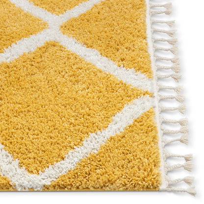 Celosia Moroccan Trellis Shag Yellow Rug CB-141