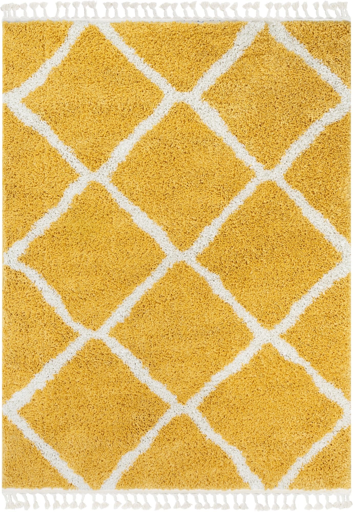 Celosia Moroccan Trellis Shag Yellow Rug CB-141