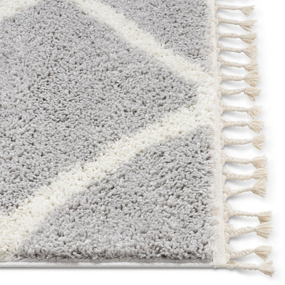 Celosia Moroccan Trellis Shag Grey Rug CB-147
