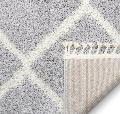 Celosia Moroccan Trellis Shag Grey Rug CB-147