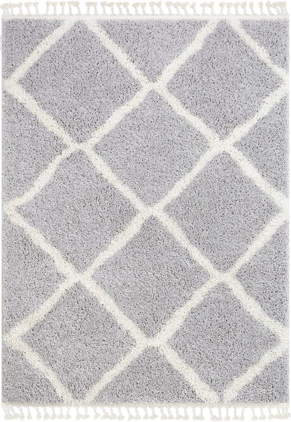 Celosia Moroccan Trellis Shag Grey Rug CB-147