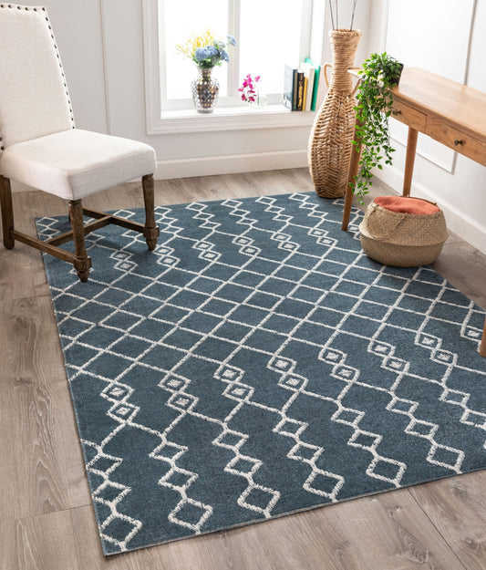 Tiller Moroccan Tribal Blue Rug CD-34
