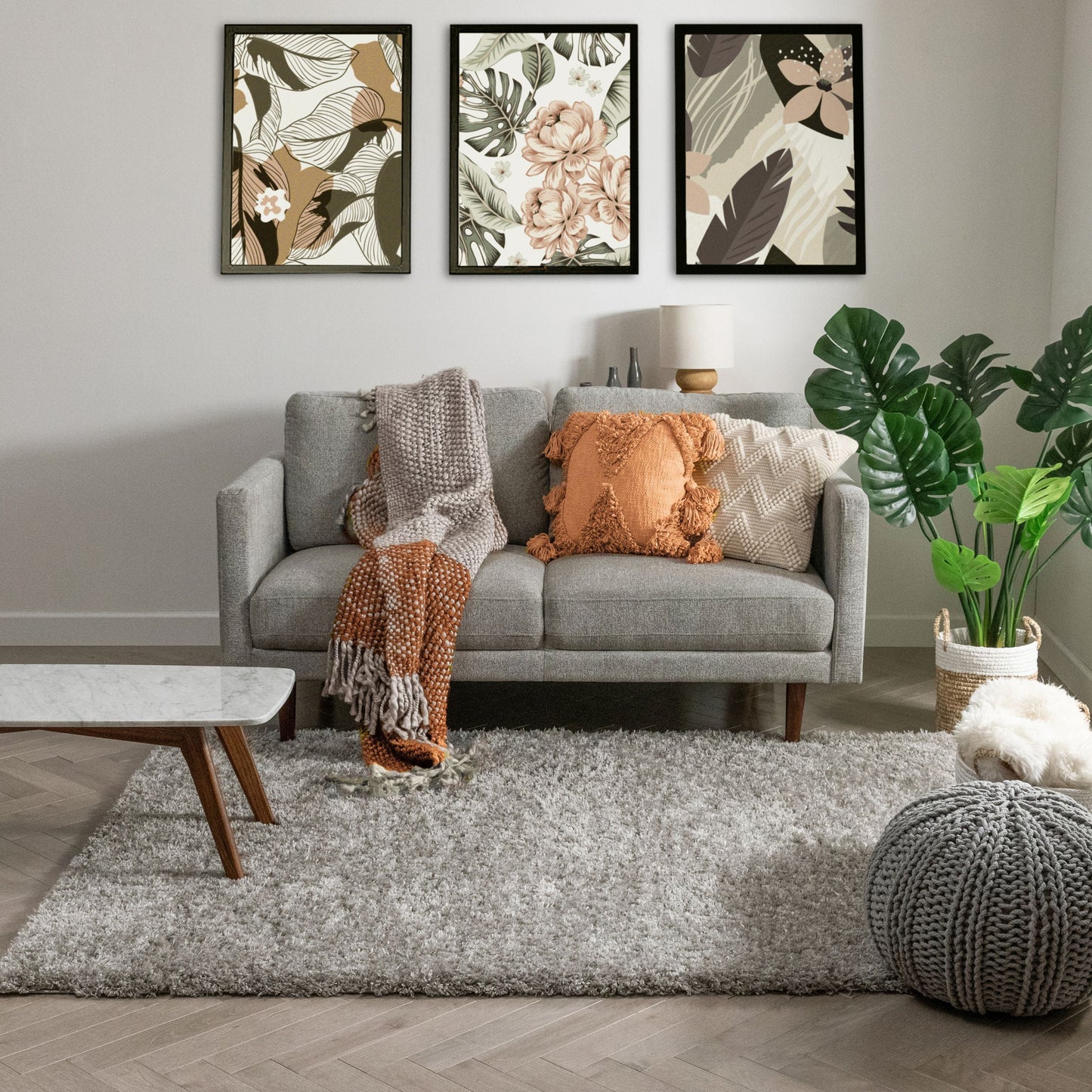 Olympic Silver Modern Shag Rug CE-07