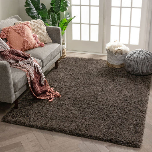 Olympic Super Soft Peppercorn Grey Modern Shag Rug CE-08