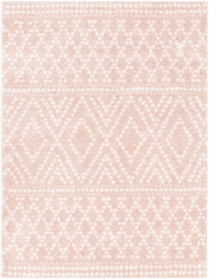 Evora Moroccan Diamond Pattern Blush Thick & Soft Shag Rug CE-19