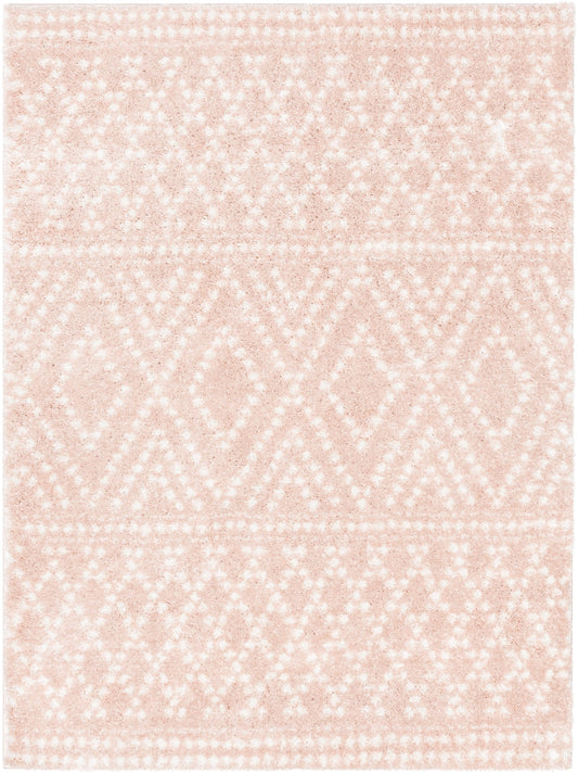Evora Moroccan Diamond Pattern Blush Thick & Soft Shag Rug CE-19