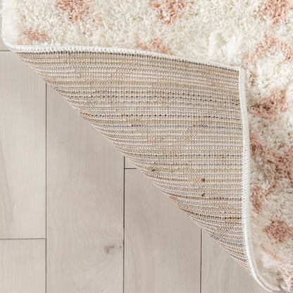 Coimbra Moroccan Diamond Pattern Blush Thick & Soft Shag Rug CE-29