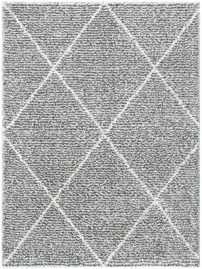 Aviero Moroccan Lattice Trellis Grey Thick & Soft Shag Rug CE-47