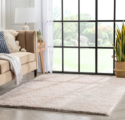 Aviero Moroccan Lattice Trellis Blush Thick & Soft Shag Rug CE-49