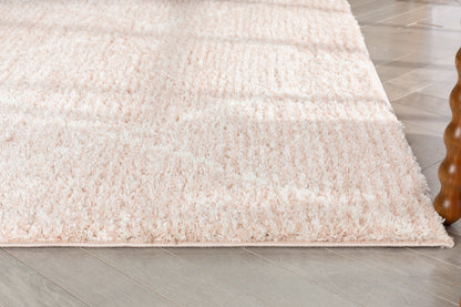 Aviero Moroccan Lattice Trellis Blush Thick & Soft Shag Rug CE-49