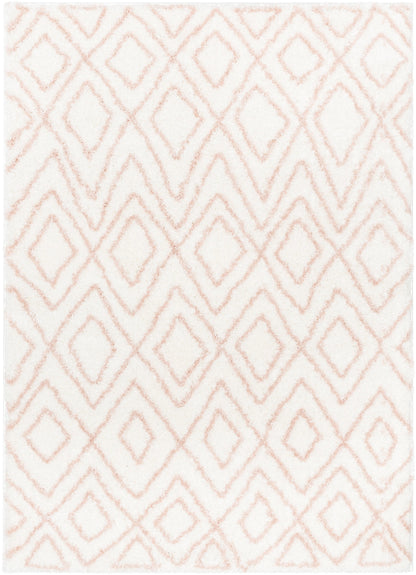 Lagos Tribal Diamond Pattern Blush Thick & Soft Shag Rug CE-59