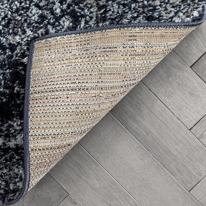 Sintra Mid-Century Modern Geometric Pattern Blue Thick & Soft Shag Rug CE-64