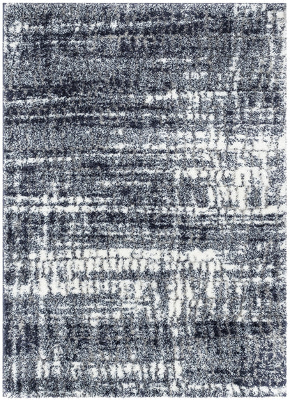 Sintra Mid-Century Modern Geometric Pattern Blue Thick & Soft Shag Rug CE-64
