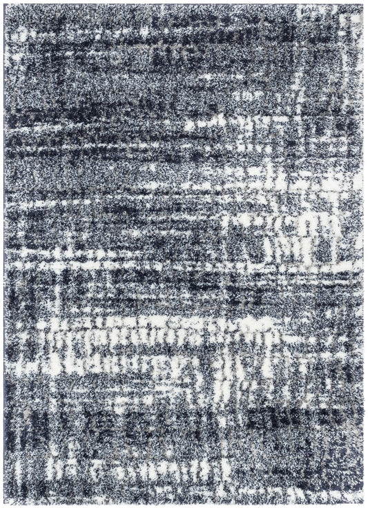 Sintra Mid-Century Modern Geometric Pattern Blue Thick & Soft Shag Rug CE-64