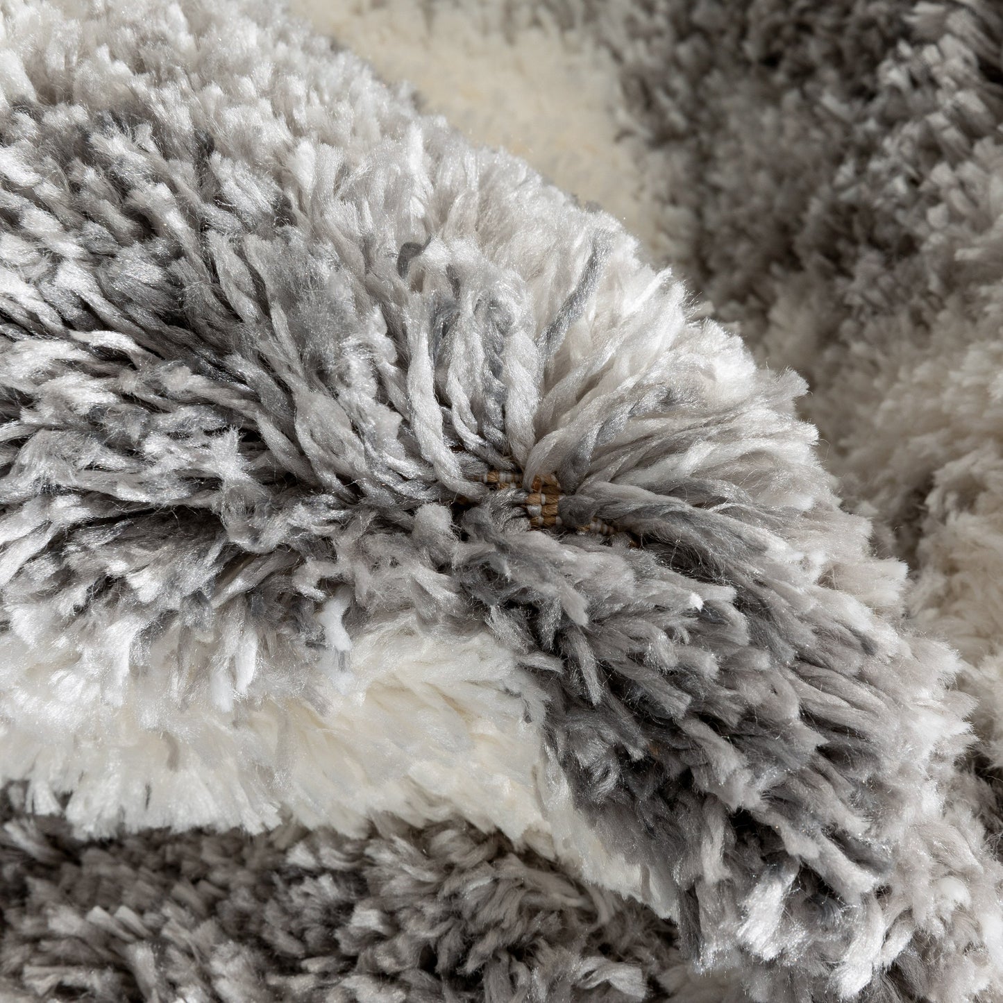 Tomar Modern Chevron Pattern Grey Thick & Soft Shag Rug CE-97