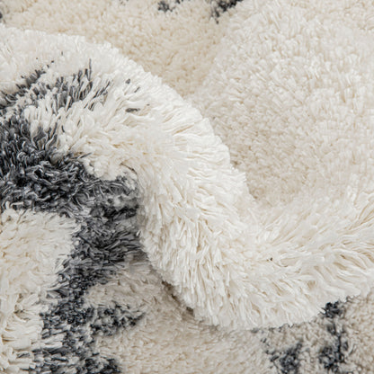 Mona Tribal Southwestern Ivory Super Soft And Thick Shag Rug CH-32