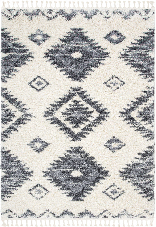 Mona Tribal Southwestern Ivory Super Soft And Thick Shag Rug CH-32