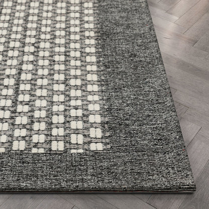 Azuki Contemporary Tribal Border Beige Kilim-Style Rug CHA-12