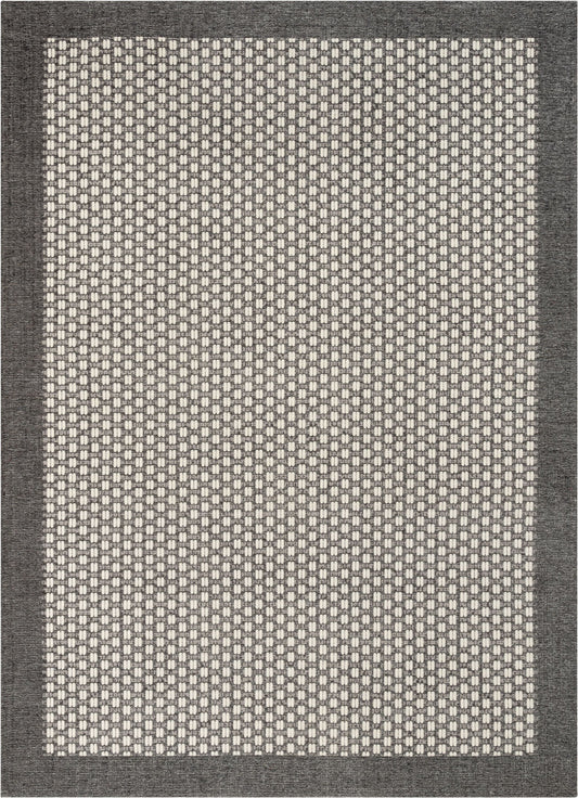 Azuki Contemporary Tribal Border Beige Kilim-Style Rug CHA-12