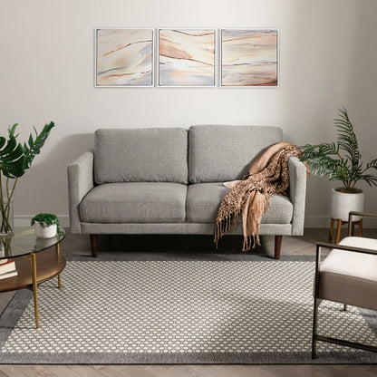 Azuki Contemporary Tribal Border Beige Kilim-Style Rug CHA-12