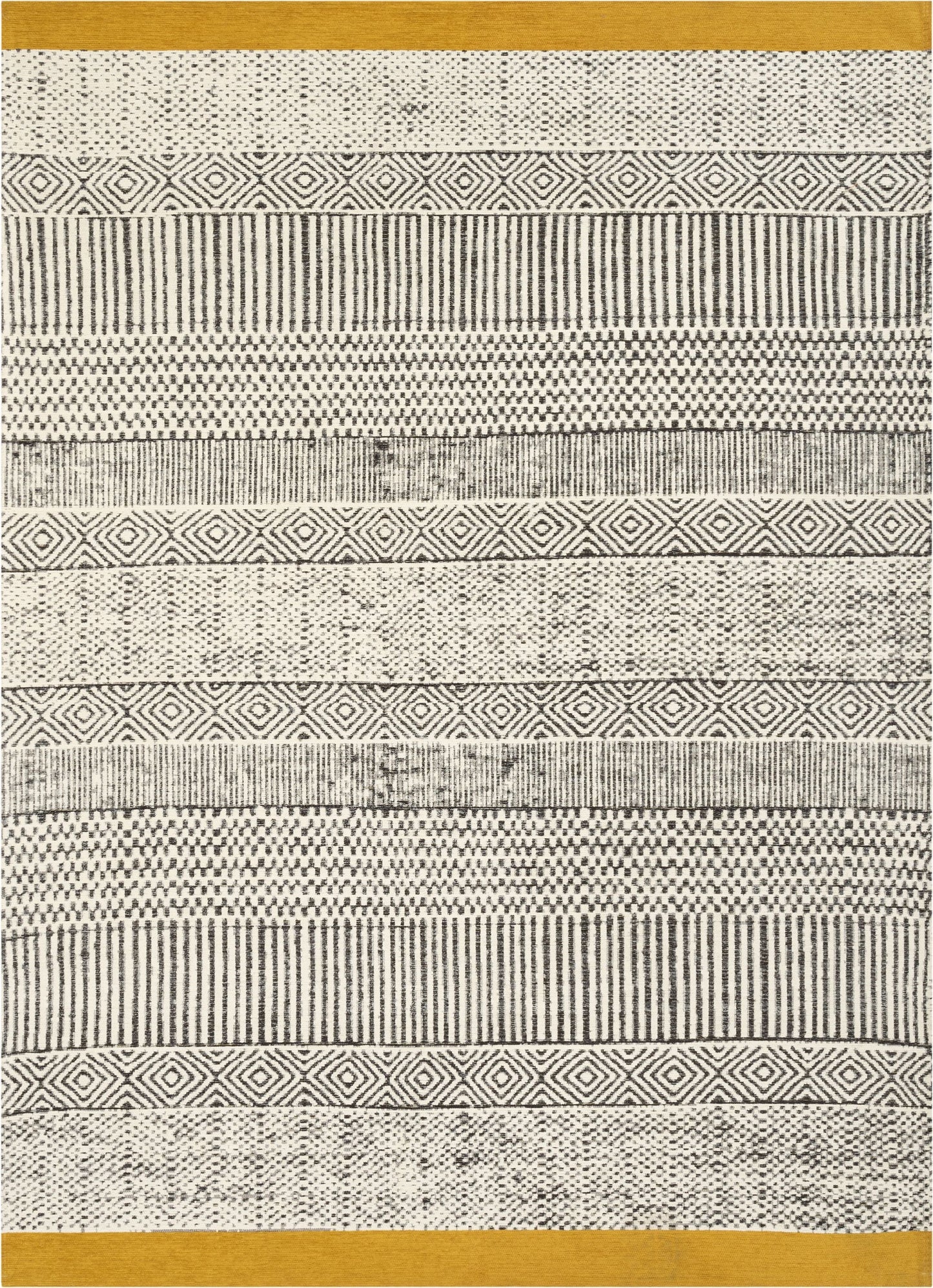 Largo Modern Abstract Geometric Pattern Gold Kilim-Style Rug CHA-41