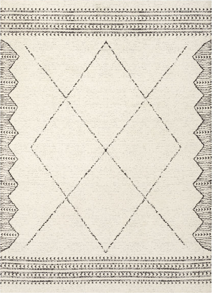 Kippa Moroccan Diamond Pattern Beige Kilim-Style Rug CHA-52