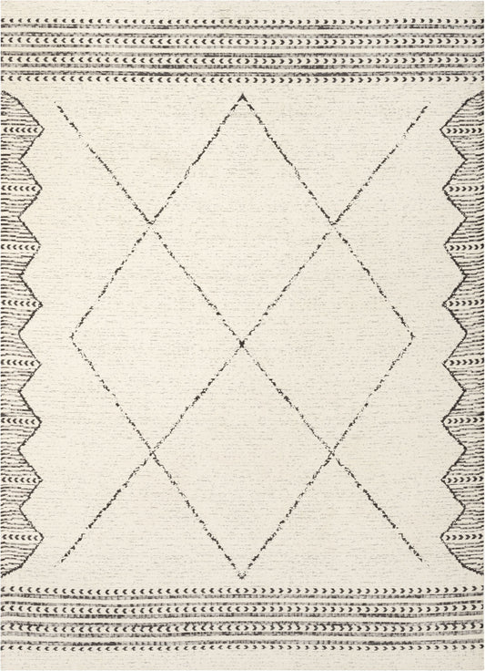 Kippa Moroccan Diamond Pattern Beige Kilim-Style Rug CHA-52