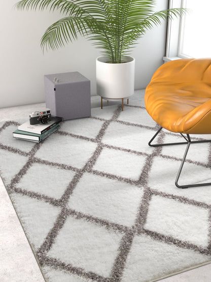 Miraculous White Modern Shag Rug CO-12